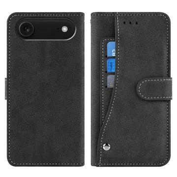 Étui élégant et rétro iPhone Air avec porte-cartes rotatif et fonction de support - Noir