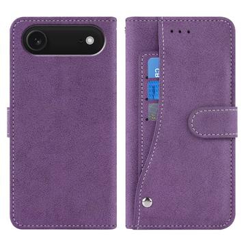Étui élégant et rétro iPhone Air avec porte-cartes rotatif et fonction de support - Violet
