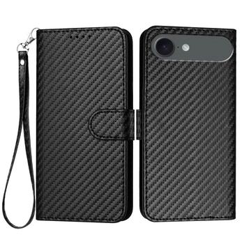 Etui portefeuille premium iPhone Air avec sangle - Texture fibre de carbone