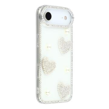 Coque hybride iPhone Air Amour étincelant et perle - Blanche