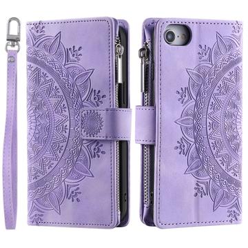 Étui Portefeuille iPhone 16e Mandala Série - Violet