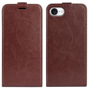 Étui à Rabat Vertical iPhone 16e avec Porte-Cartes - Marron