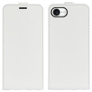 Étui à Rabat Vertical iPhone 16e avec Porte-Cartes - Blanc