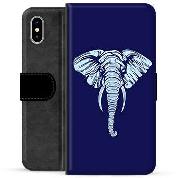 Étui Portefeuille Premium iPhone X / iPhone XS - Éléphant