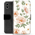 Étui Portefeuille Premium iPhone X / iPhone XS - Motif Floral