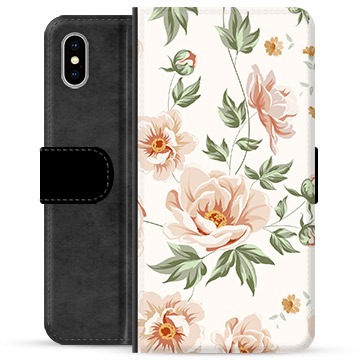 Étui Portefeuille Premium iPhone X / iPhone XS - Motif Floral
