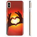 Coque iPhone XS Max en TPU - Silhouette de Coeur