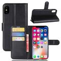 Étui Portefeuille iPhone X/XS avec Fermeture Magnétique - Noir