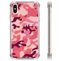 Coque Hybride iPhone X / iPhone XS - Camouflage Rose