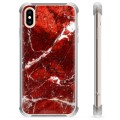 Coque Hybride iPhone X / iPhone XS - Marbre Rouge
