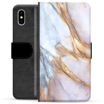 Étui Portefeuille Premium iPhone X / iPhone XS - Marbre Élégant