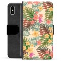 Étui Portefeuille Premium iPhone X / iPhone XS - Fleurs Roses