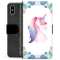 Étui Portefeuille Premium iPhone X / iPhone XS - Licorne