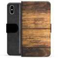 Étui Portefeuille Premium iPhone X / iPhone XS - Bois