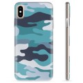 Coque iPhone X / iPhone XS en TPU - Camouflage Bleu