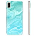 Coque iPhone X / iPhone XS en TPU - Marbre Bleu