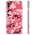 Coque iPhone X / iPhone XS en TPU - Camouflage Rose