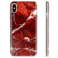 Coque iPhone X / iPhone XS en TPU - Marbre Rouge