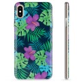 Coque iPhone X / iPhone XS en TPU - Fleurs Tropicales