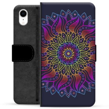 Étui Portefeuille Premium iPhone XR - Mandala Coloré