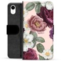 Étui Portefeuille Premium iPhone XR - Fleurs Romantiques