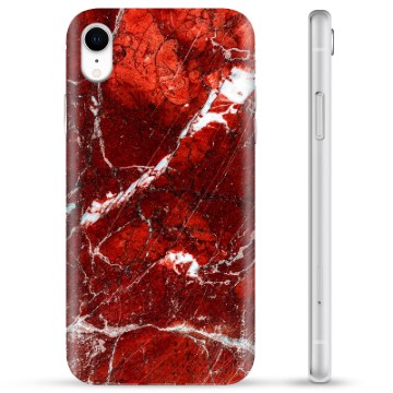 Coque iPhone XR en TPU - Marbre Rouge