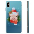 Coque iPhone X / iPhone XS en TPU - Cochonnet d'Hiver