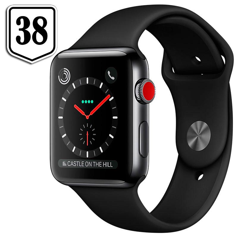 Apple Watch Serie 3 Pas Cher Apple Watch Series 3 LTE MQLW2ZD/A - Acier Inoxydable, Bracelet Sport