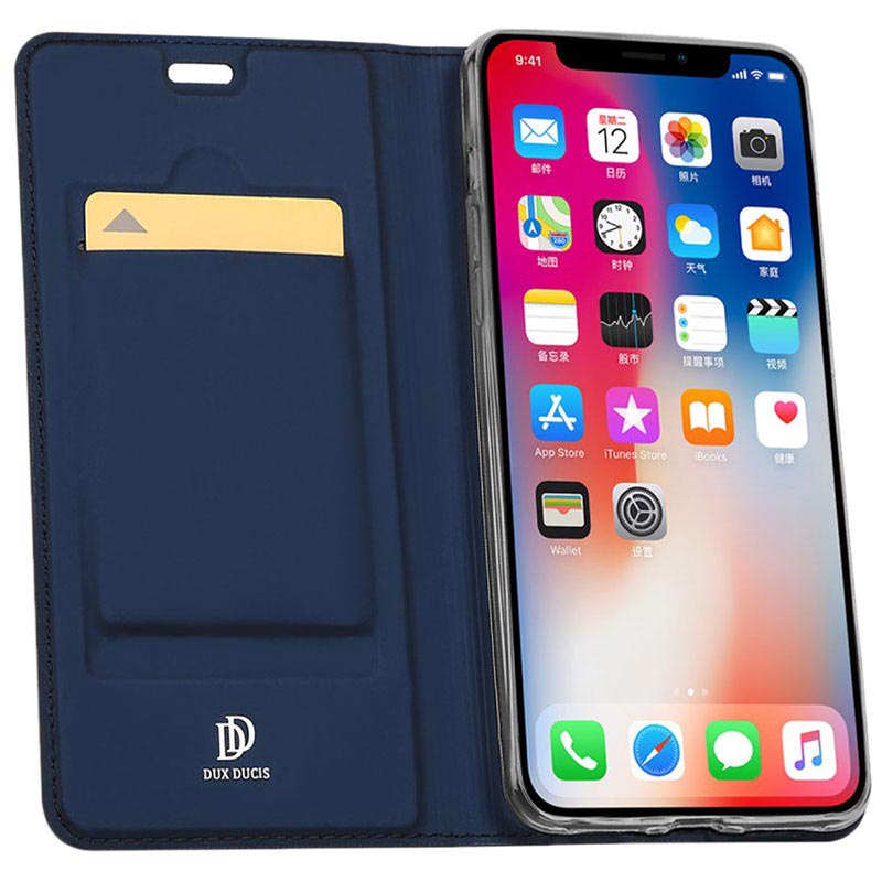 Étui à Rabat iPhone XR Dux Ducis Skin Pro Bleu Foncé