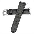 Bracelet en Cuir Qialino pour Apple Watch Series 7/SE/6/5/4/3/2/1 - 41mm/40mm/38mm - Noir