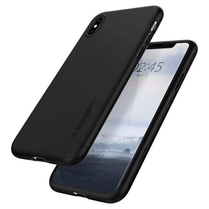 coque iphone xs fine noir spigen