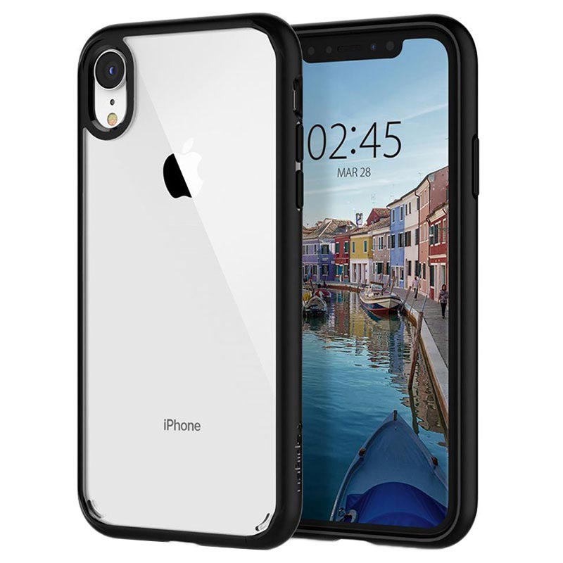 Coque iPhone XR Spigen Ultra Hybrid Noire / Transparente