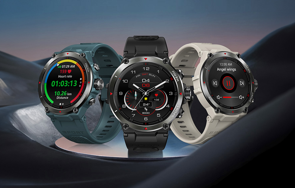 Zeblaze Stratos 2 Water-Resistant Smartwatch - Noir
