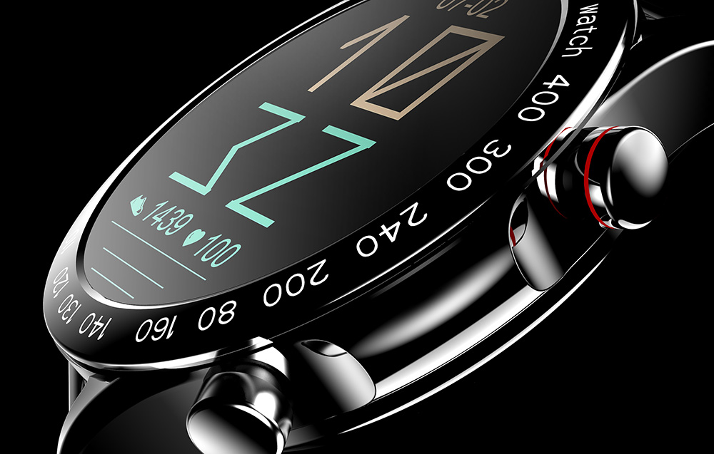 HiFuture FutureGo Pro Smartwatch en acier inoxydable - Noir