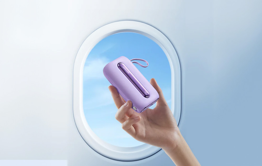 Joyroom JR-L012 Plus 20000mAh Power Bank avec câbles USB-C et Lightning - 22.5W - Violet