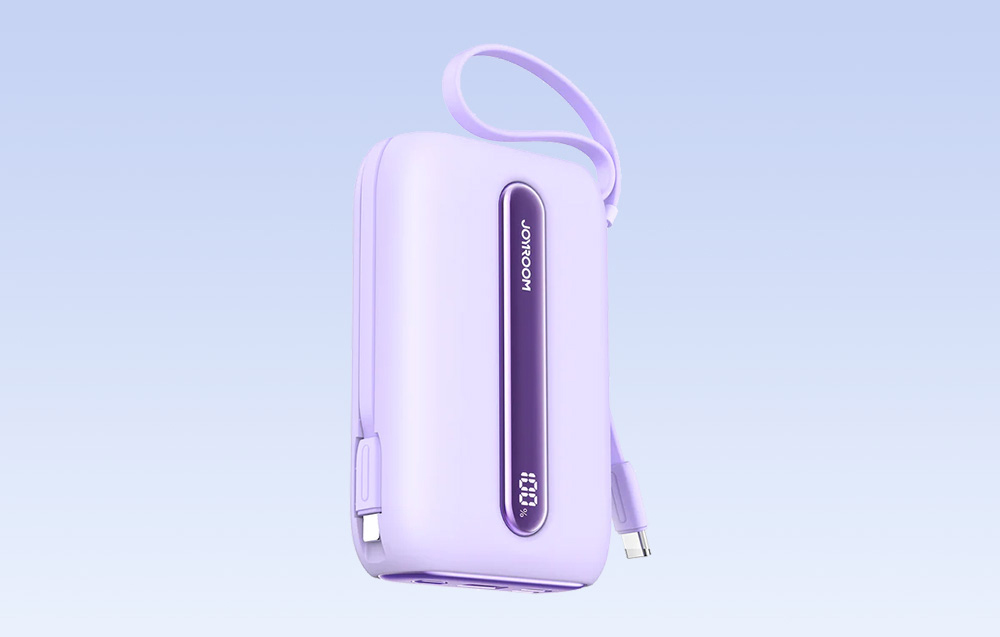 Joyroom JR-L012 Plus 20000mAh Power Bank avec câbles USB-C et Lightning - 22.5W - Violet