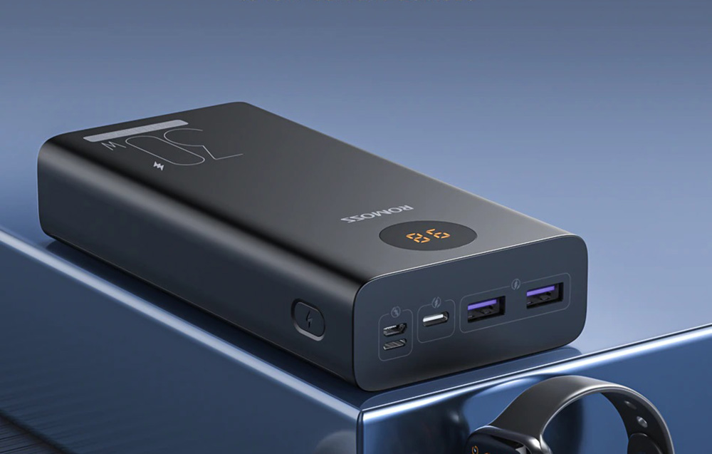 Romoss PEA30 Power Bank 30000mAh - USB-C, ports USB - Noir