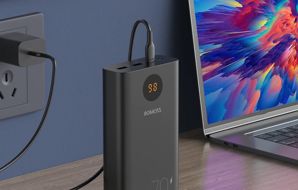 Romoss PEA30 Power Bank 30000mAh - USB-C, ports USB - Noir