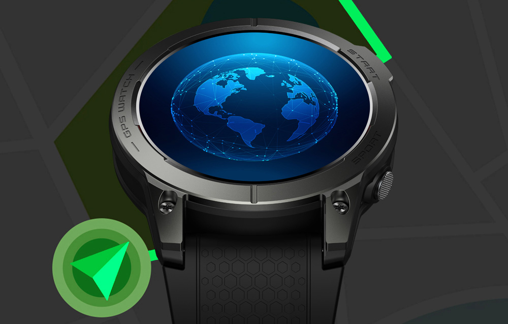 Zeblaze Stratos 3 Smartwatch avec GPS, écran AMOLED Ultra HD - Noir