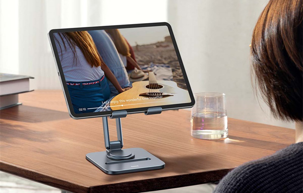 Baseus Biaxial Rotary Foldable Metal Tablet Stand - Gris