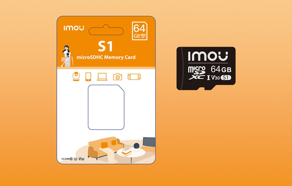 Carte mémoire Imou S1 microSDXC - UHS-I, 10/U3/V30 - 64Go