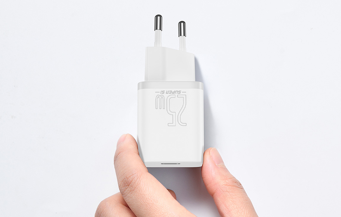 Baseus Super Si Quick USB-C Charger 25W - Blanc