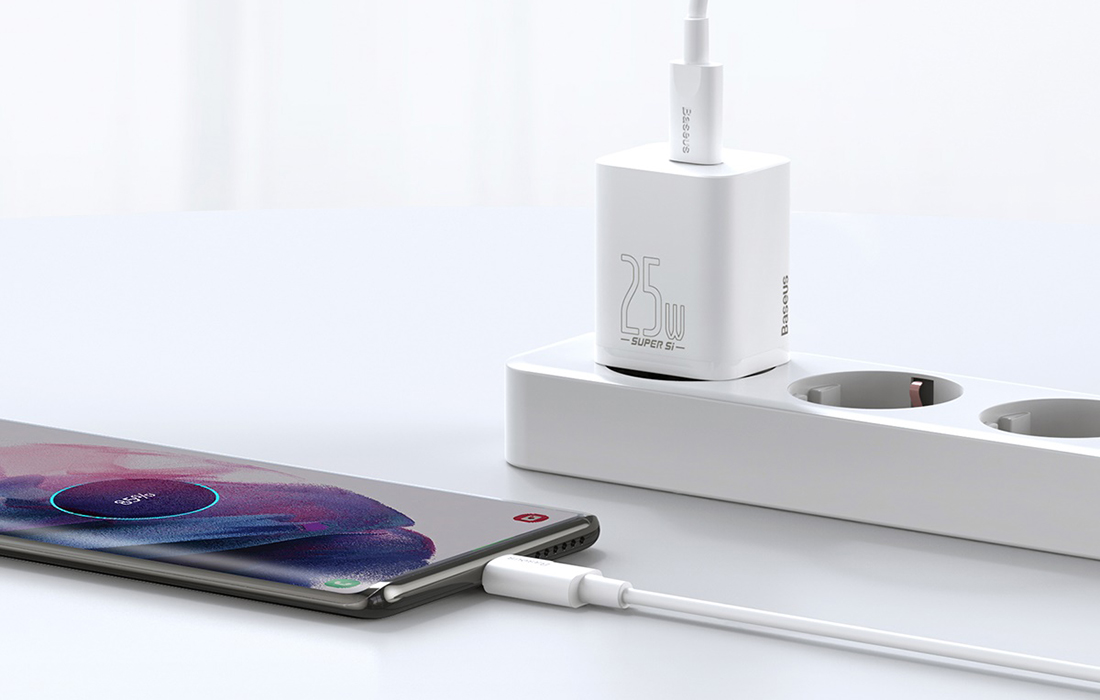 Baseus Super Si Quick USB-C Charger 25W - Blanc